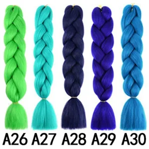 Colorful synthetic hair braids hair extensions variant display main image for braided hairstyles.