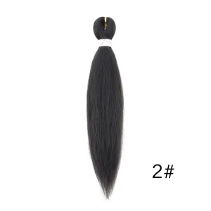 Detailed view of 24-inch synthetic jumbo braiding hair extension in shade 2# black color.