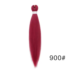 20 inch easy braid synthetic hair extension detail view, color 900# red jumbo braid for styling.