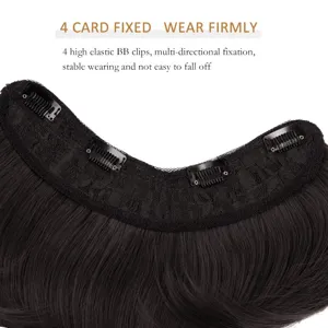 Hair extension detail view showing 4 high elastic BB clips for secure and stable wear.