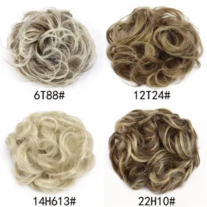 Chignon per capelli sintetici ricci pezzo di capelli elastico varie opzioni di colore