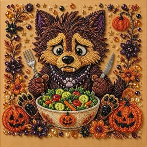 Halloween weerwolf diamant schilderij DIY set pompoen strass muur decoratie cadeau