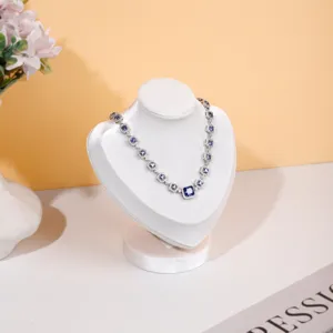 White velvet jewelry display stand necklace bust mannequin holder showcase for retail and home decor