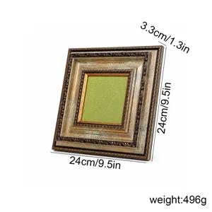 Cornice portafoto quadrata in stile vintage vassoio espositore per gioielli dettagli.