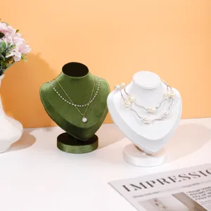 Velvet jewelry display stand necklace bust for retail store home organizer showcase detail.