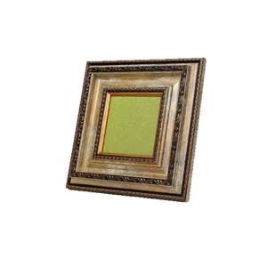 Cornice portafoto vintage marrone scuro vassoio espositore per gioielli orecchini vista