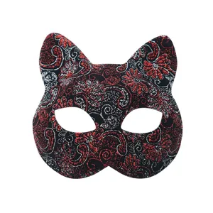 Halloween cat mask masquerade glitter half face eye mask party dress up accessories female
