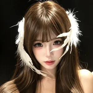 Angel wings feather hair clip Halloween cos party photo prop hair accessories for women