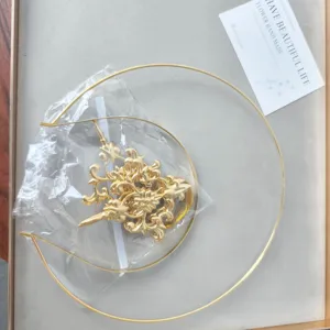 DIY halo crown headband material kit golden baroque metal accessories for handmade women hair hoop