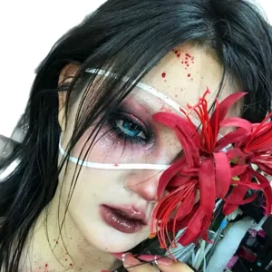 Halloween rote Spinnenlilie Augenklappe Gothic Cosplay Party Kopfbedeckung Requisite Damen