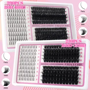 DIY Τμηματικά Μεμονωμένα Ψεύτικα Βλεφαρίδες Δίσκος Μίγμα Φυσικό Πυκνό Καμπύλο Νεράιδα