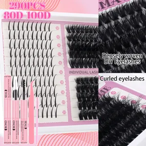 Kit επαγγελματικών βλεφαρίδων DIY με κόλλα και τσιμπιδάκι για φυσική και πλούσια εμφάνιση.