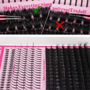 DIY Segment einzelne Cluster künstliche Wimpern Detailansicht, natürliches Design.