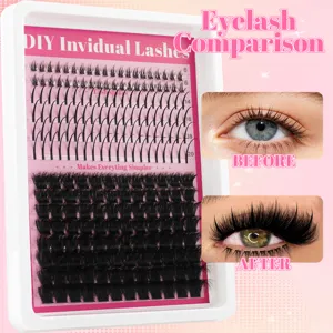 DIY Wimpernverlängerung Cluster Wimpern gemischte Längen natürliches Volumen künstliche Wimpern