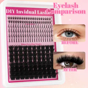 DIY einzelne Büschel Wimpern gemischte Länge natürliche Volumen Wimpernverlängerung Make-up