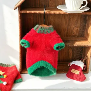 Lindo suéter de Navidad para gatos y perros, ropa de felpa cálida para la temporada de invierno.