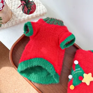 Cálido y acogedor suéter navideño para mascotas, gatos y perros, ropa festiva suave y abrigada.
