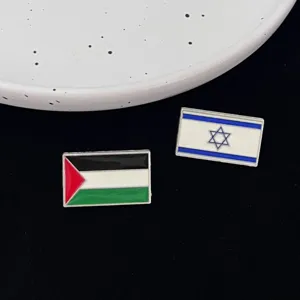 Zinklegering Emaille Vlag Broche Pin Israël Palestina Nationale Vlag Metalen Badge Voor Kleding Tas Decoratieve Sieraden
