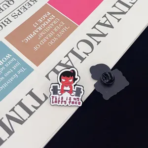 Cartoon klein meisje halter emaille speld schattige metaal legering rugzak badge item