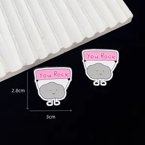 Cute metal enamel lapel pin cute rock cloud badge backpack clothing accessories