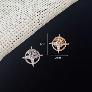 Exquisite six-pointed star brooch with sparkling rhinestones, ideal for men suits and shirts.