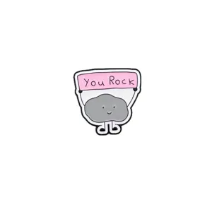 Cute You Rock metal enamel pin badge, perfect for backpack clothing decoration and cute accessories.