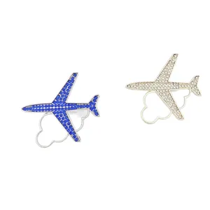 Charming rhinestone airplane brooch pin sparkling crystal suit accessories fashion jewelry