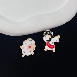 Funny Cartoon Messiah Sheep Enamel Brooches Alloy Pin Creative Clothing Backpack Accessories For Men Women Jewelry Gift