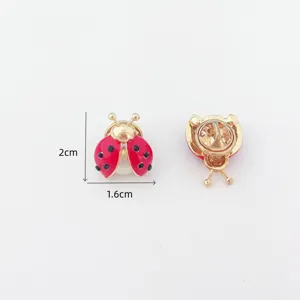 Gedetailleerd overzicht van de lieveheersbeestje broche, stijlvolle strass mode-accessoire.