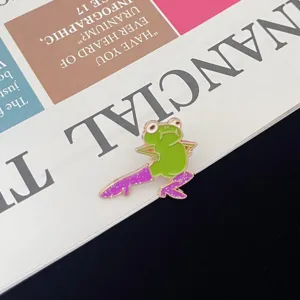Cute cartoon funny green frog brooch fashion high heels enamel lapel pin for clothes backpack