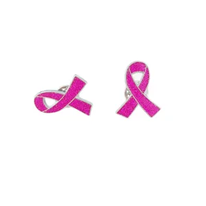 Roze glitter lint broche legering speld goed doel bewustzijn symbool badge sieraden dames