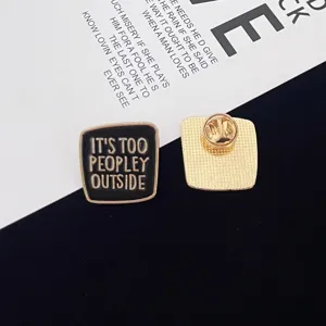 Creative fashion letter brooch alloy enamel pin minimalist badge clothing accessory cute gifts
