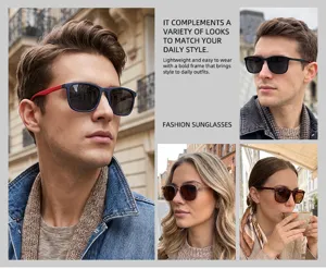 Stylish fashion sunglasses for men and women, featuring lightweight bold frames for daily wear.