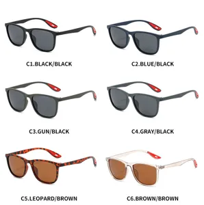 Classic square polarized sunglasses for outdoor sports, multiple color options available.