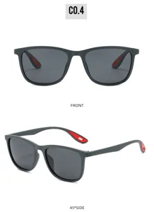 Classic outdoor sports sunglasses with dark grey frame and anti-glare lenses for daily wear.