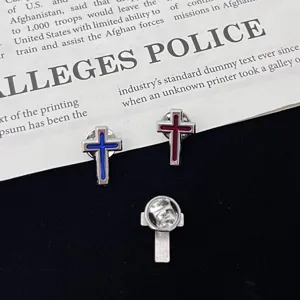 Cross Enamel Brooch Pin Zinc Alloy Drip Oil Badge Fashion Personality Lapel Pin Unisex Clothing Accessories Jewelry