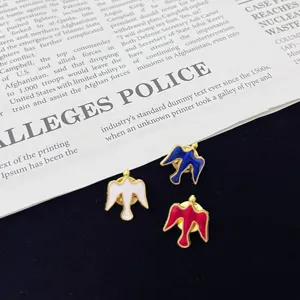 Exquisite dove cross lapel pin enamel metal brooch badge clothing accessories gift set