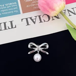 Μόδα Στρας και Τεχνητό Μαργαριτάρι Φιόγκος Καρφίτσα Κομψά Αντι-Glare Κράμα Κοσμήματα για Γυναίκες