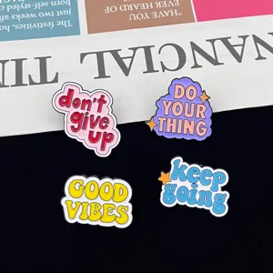 Alloy English Letter Brooch Cartoon Enamel Pin Versatile Anti-Glare Buckle Fashion Clothing Accessory Gift
