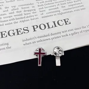 Metal cross enamel brooch pin badge apparel accessories clothing jewelry souvenir gift.