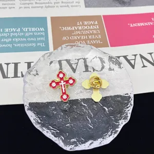 Cross enamel lapel pin metal badge fashion clothing accessories jacket backpack decor