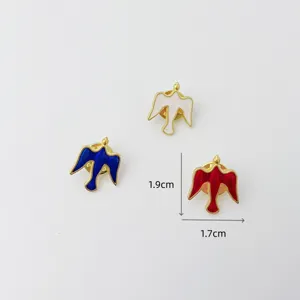 Enamel dove lapel pins set, religious holy spirit bird metal badges in white, blue and red.