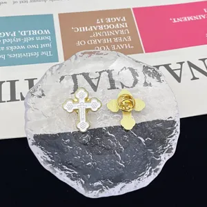 Cross brooch metal badge enamel lapel pin fashion clothing accessories jewelry unisex wholesale