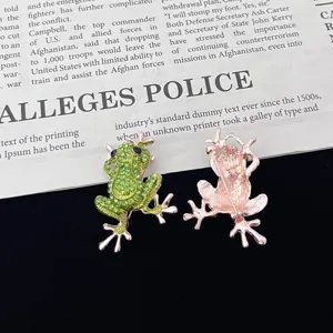 Exquisite alloy rhinestone frog brooch pin, perfect fashion accessory for daily wear.