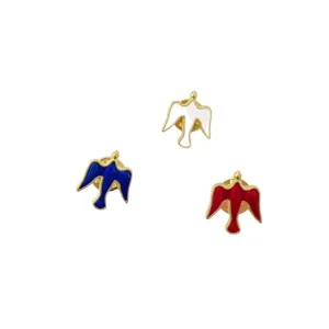 Metal enamel dove lapel pins set in white, blue, and red colors for clothing decoration gifts.