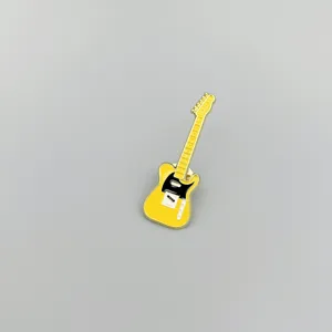 Yellow electric guitar enamel pin alloy rock music badge for clothing backpack accessories