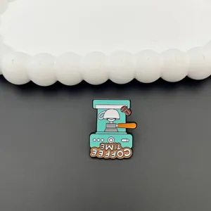 Cute coffee machine enamel pin metal brooch badge for clothes and bags decoration