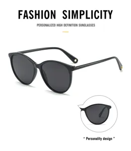 Chic black oval sunglasses for women, fashion oversized sun glasses with metal temple details.