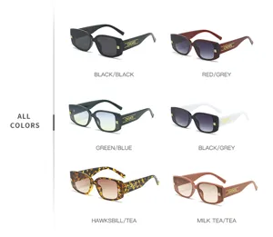 Detail view of stylish square sunglasses with thick frames and multiple color options available.