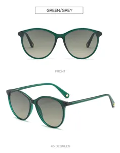Green grey oval sunglasses lightweight fashion sun glasses for women uv protection